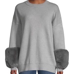 Saks 5th fur cuff sweater